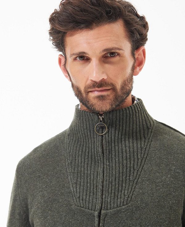 Barbour Nelson Essential Full-zip Jumper πρασινο | BABO88533