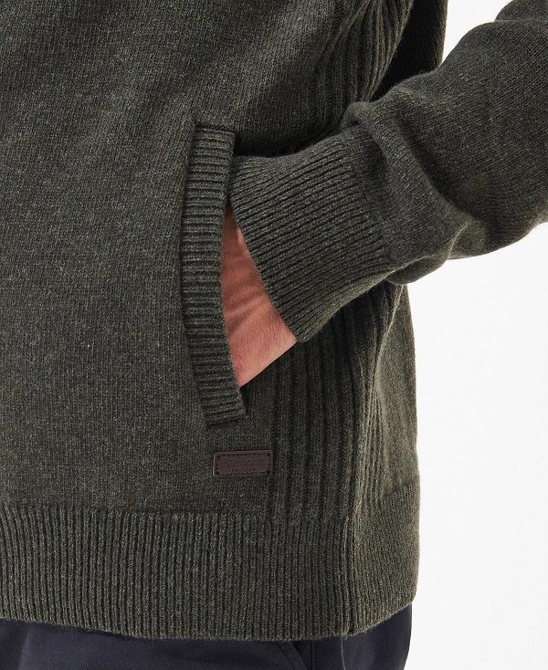 Barbour Nelson Essential Full-zip Jumper πρασινο | BABO88533