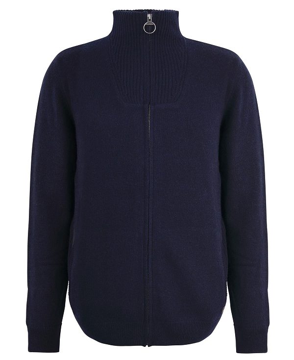 Barbour Nelson Essential Full-zip Jumper σκουρο μπλε | BABO88583