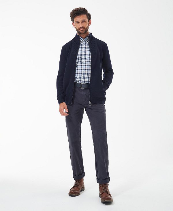 Barbour Nelson Essential Full-zip Jumper σκουρο μπλε | BABO88583