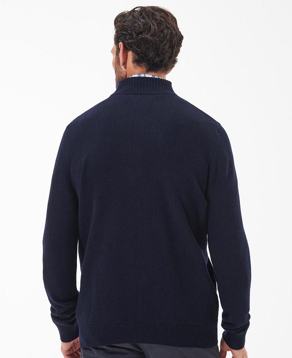 Barbour Nelson Essential Full-zip Jumper σκουρο μπλε | BABO88583