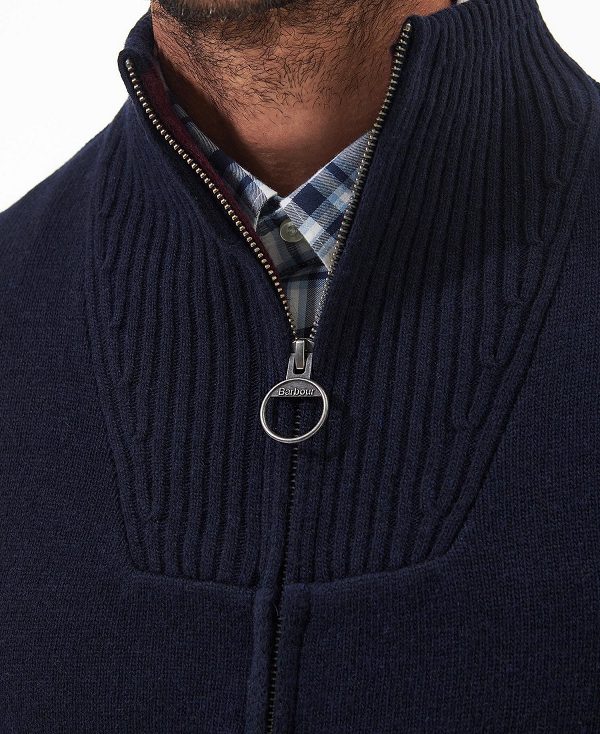 Barbour Nelson Essential Full-zip Jumper σκουρο μπλε | BABO88583