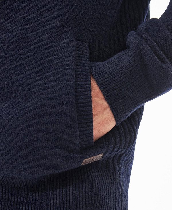 Barbour Nelson Essential Full-zip Jumper σκουρο μπλε | BABO88583