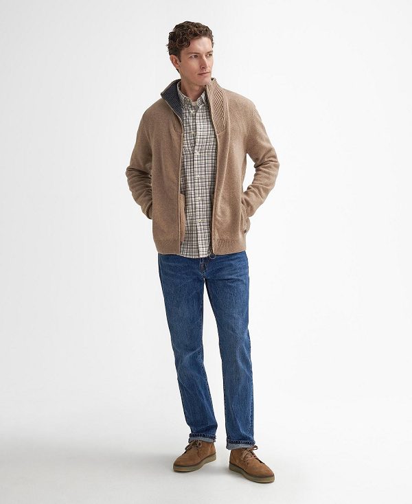 Barbour Nelson Essential Full-zip Jumper Μπεζ | BABO88667