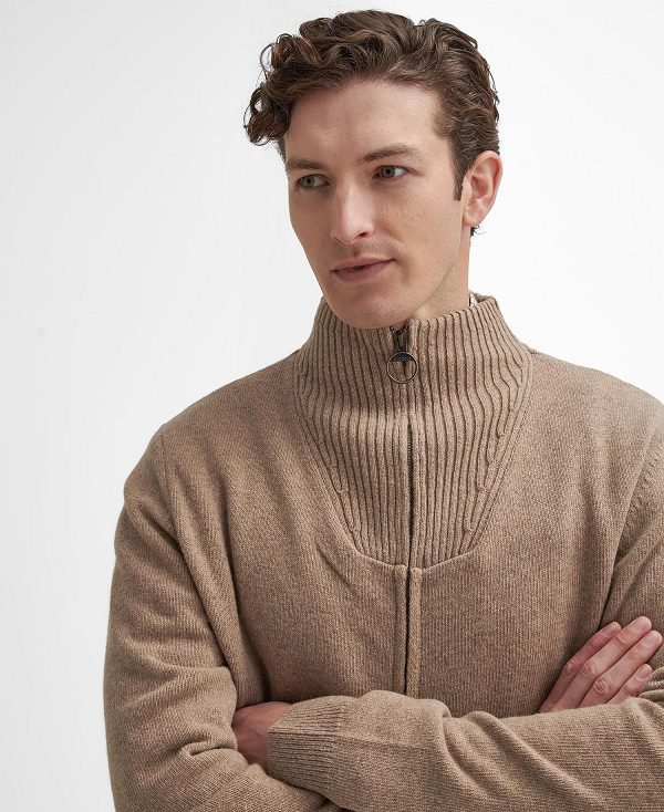 Barbour Nelson Essential Full-zip Jumper Μπεζ | BABO88667