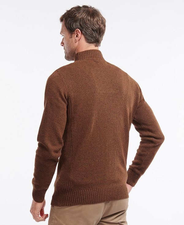 Barbour Nelson Essential Half-zip Jumper καφε | BABO88556