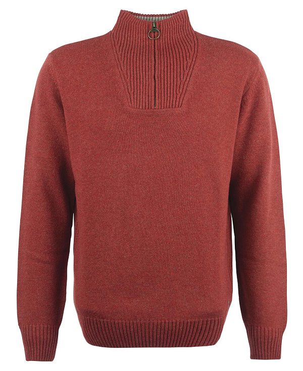 Barbour Nelson Essential Half-zip Jumper κοκκινα | BABO88559