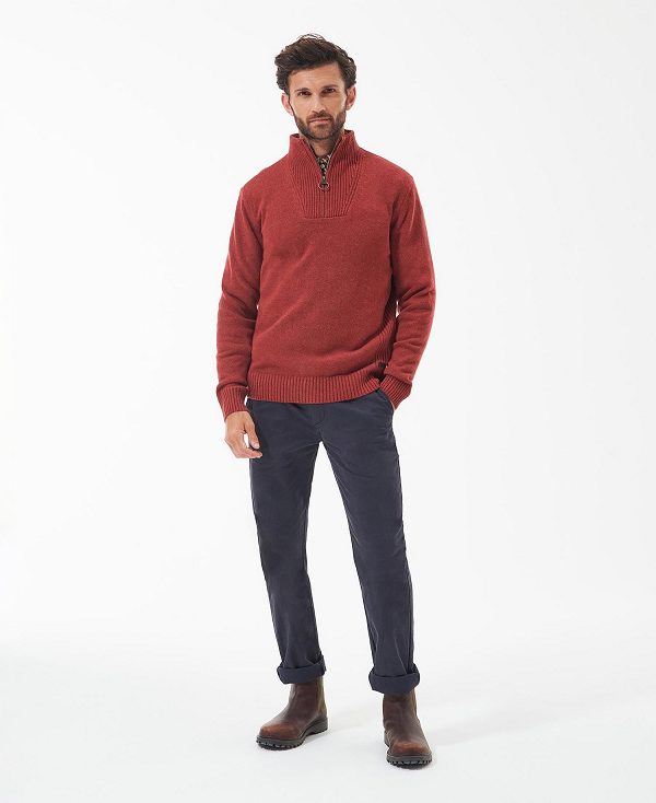 Barbour Nelson Essential Half-zip Jumper κοκκινα | BABO88559