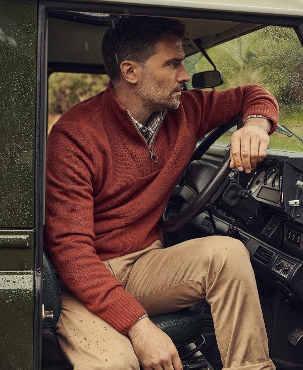 Barbour Nelson Essential Half-zip Jumper κοκκινα | BABO88559