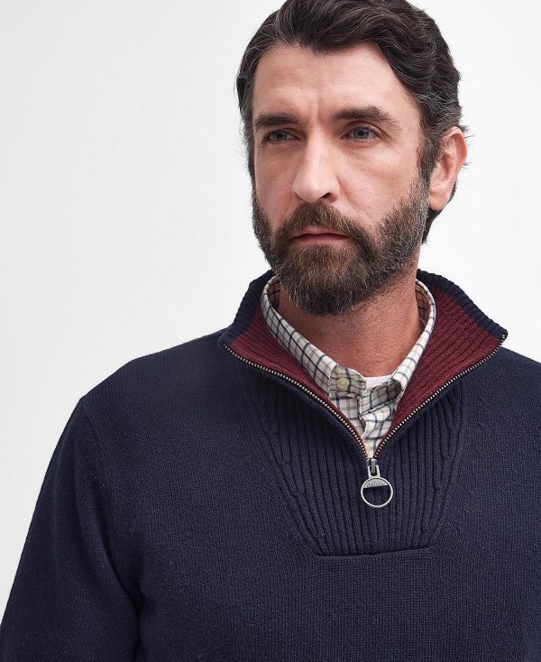 Barbour Nelson Essential Half-zip Jumper σκουρο μπλε | BABO88572