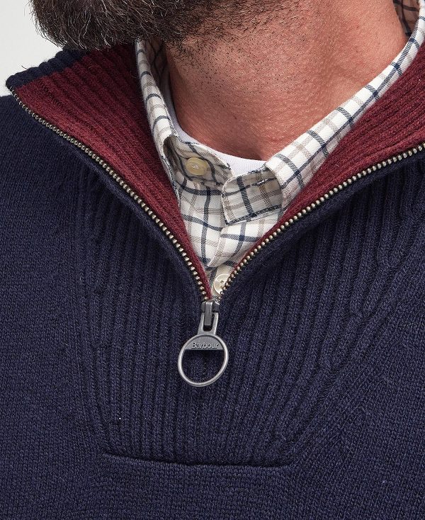 Barbour Nelson Essential Half-zip Jumper σκουρο μπλε | BABO88572