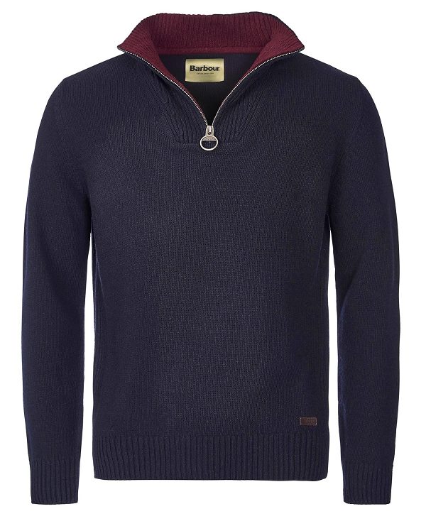 Barbour Nelson Essential Half-zip Jumper σκουρο μπλε | BABO88572