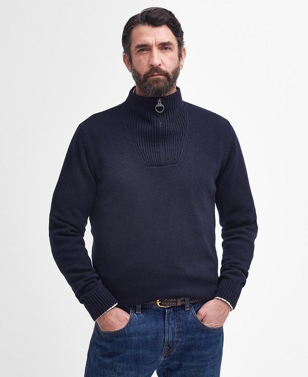 Barbour Nelson Essential Half-zip Jumper σκουρο μπλε | BABO88572