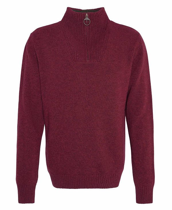 Barbour Nelson Essential Half-zip Jumper μπορντο | BABO88668