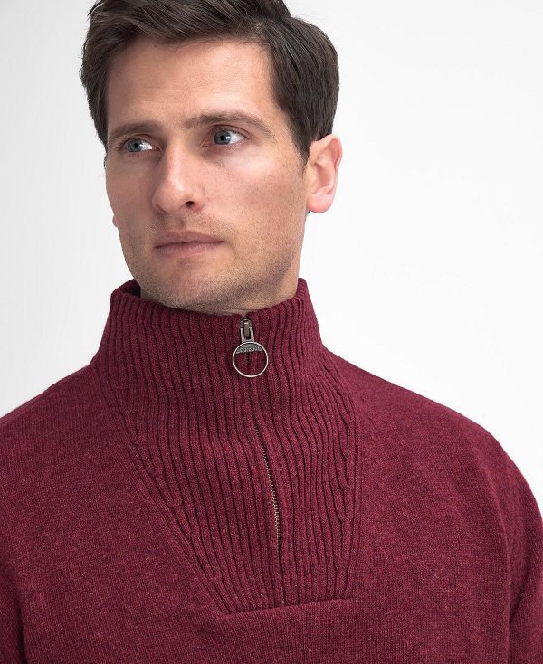 Barbour Nelson Essential Half-zip Jumper μπορντο | BABO88668
