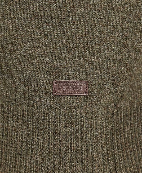 Barbour Nelson Essential V Neck Jumper Ελιά | BABO88515