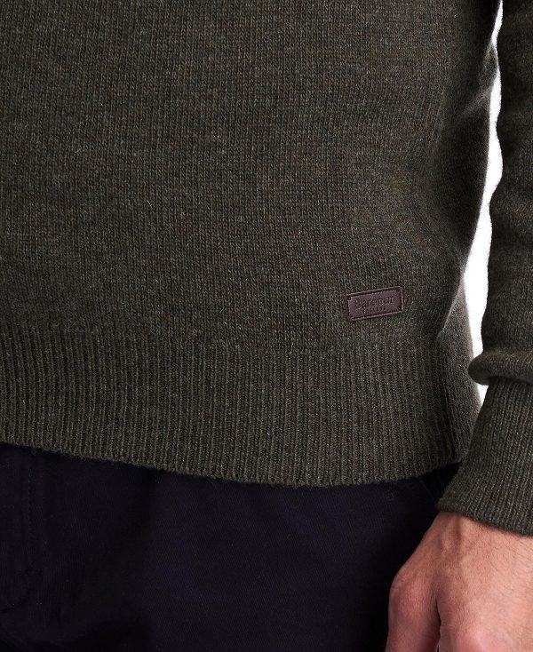 Barbour Nelson Essential V Neck Jumper Ελιά | BABO88515