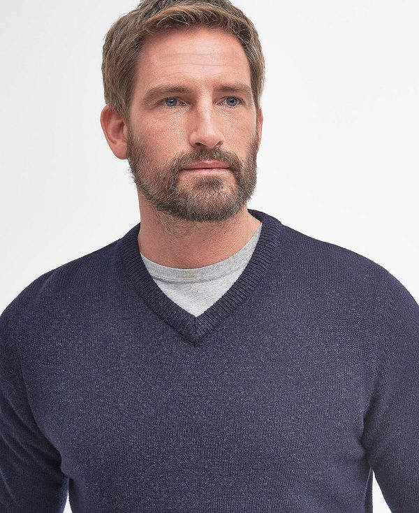 Barbour Nelson Essential V Neck Jumper σκουρο μπλε | BABO88547