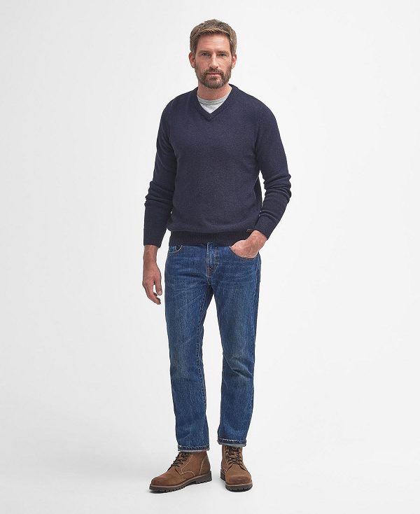 Barbour Nelson Essential V Neck Jumper σκουρο μπλε | BABO88547