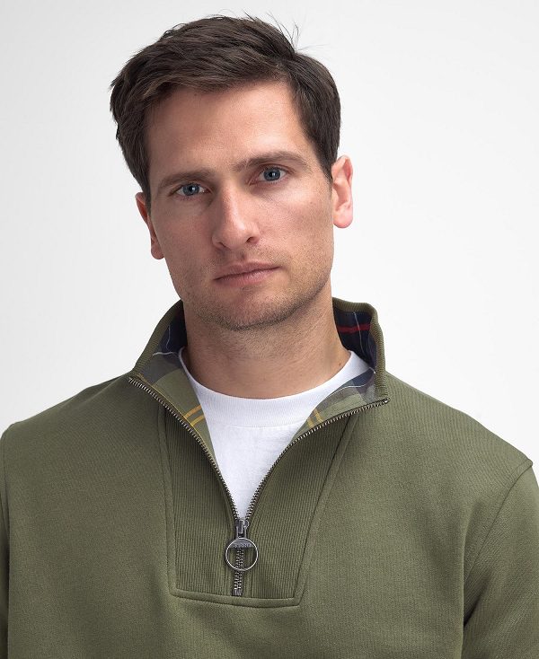 Barbour Nelson Half-zip Sweatshirt πρασινο | BABO88637