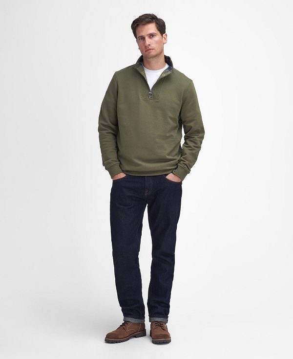 Barbour Nelson Half-zip Sweatshirt σκουρο μπλε | BABO88481