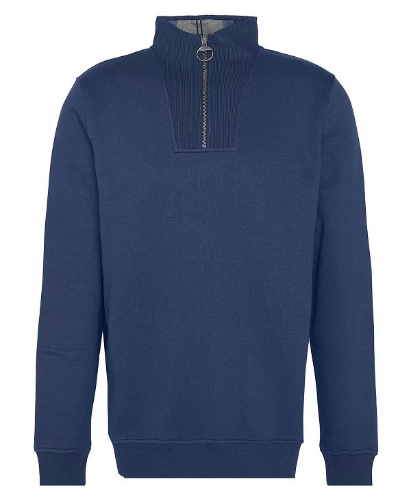 Barbour Nelson Half-zip Sweatshirt σκουρο μπλε | BABO88679