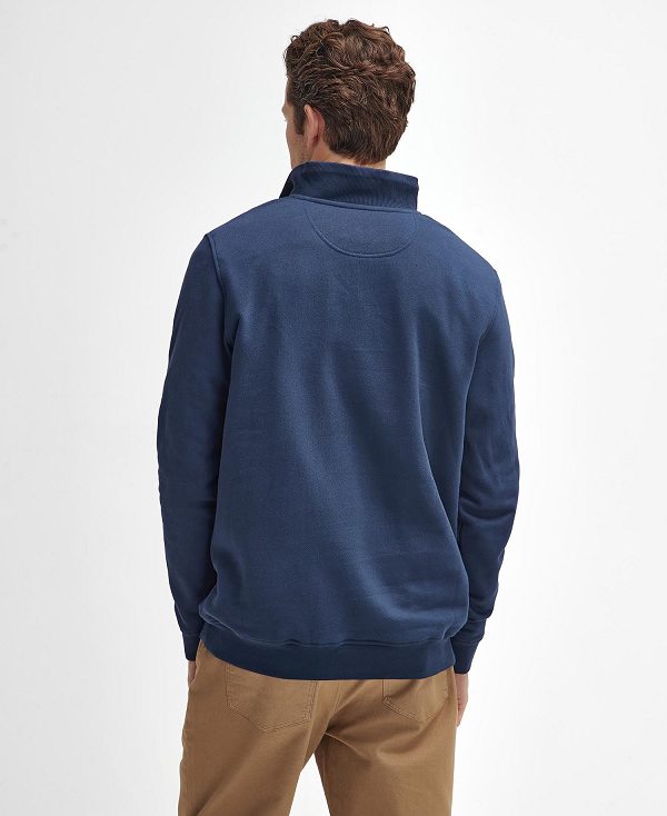 Barbour Nelson Half-zip Sweatshirt σκουρο μπλε | BABO88679