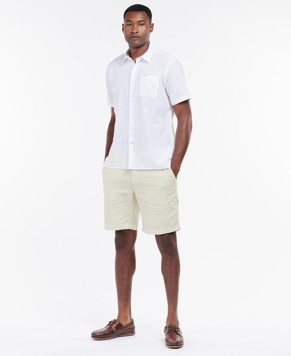 Barbour Nelson Regular Short-sleeved Shirt ασπρα | BABO87629