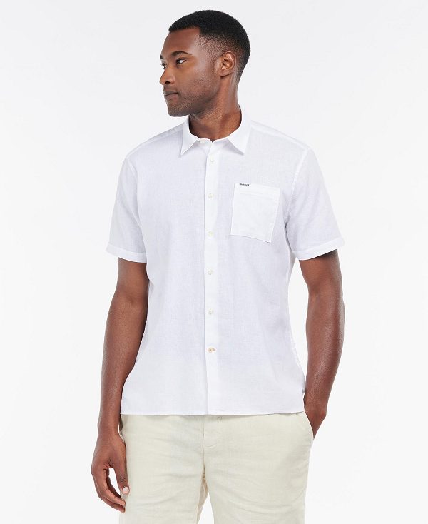 Barbour Nelson Regular Short-sleeved Shirt ασπρα | BABO87629