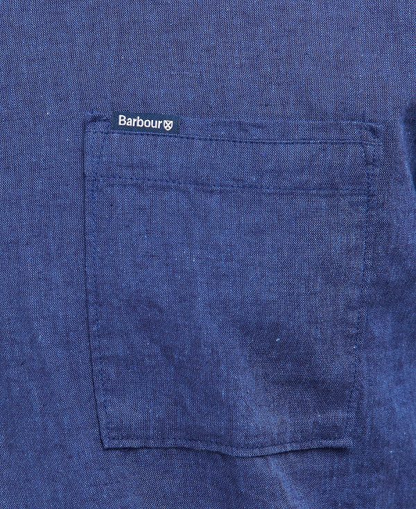Barbour Nelson Regular Short-sleeved Shirt σκουρο μπλε | BABO87634