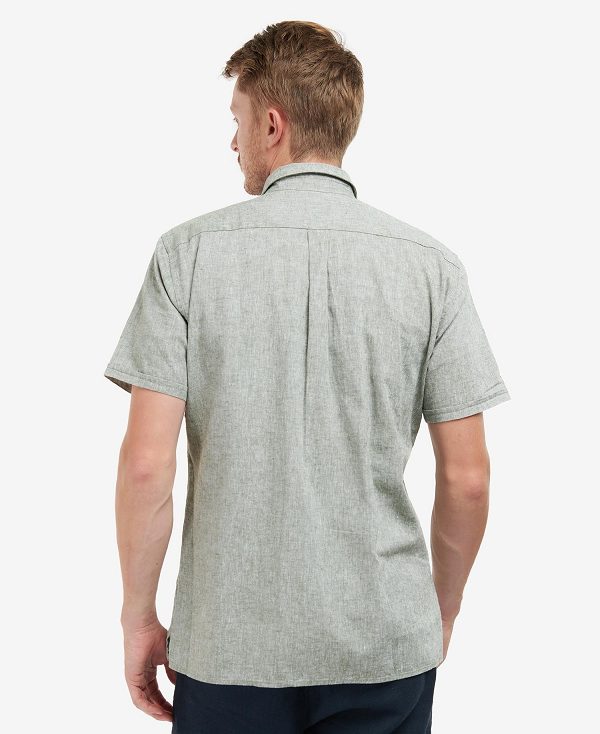 Barbour Nelson Regular Short-sleeved Shirt Ελιά | BABO87635