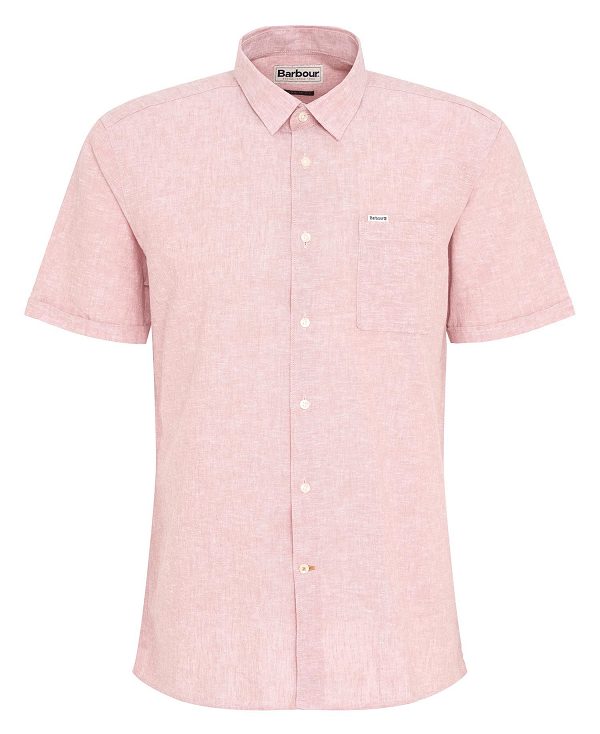 Barbour Nelson Regular Short-sleeved Shirt ροζ | BABO87736