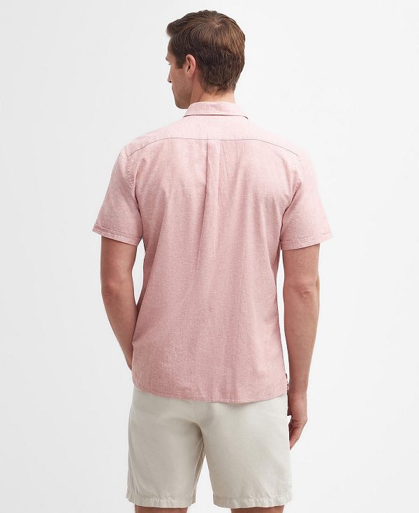 Barbour Nelson Regular Short-sleeved Shirt ροζ | BABO87736