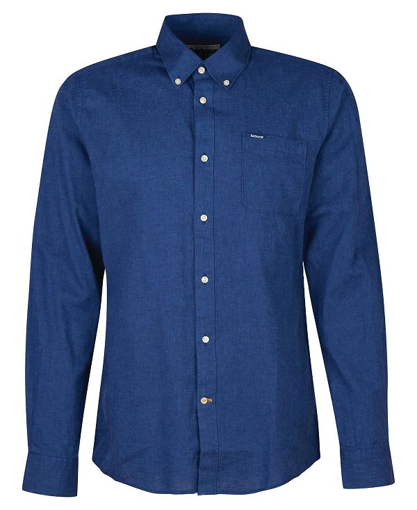 Barbour Nelson Tailored Long-sleeved Shirt Ελιά | BABO87622