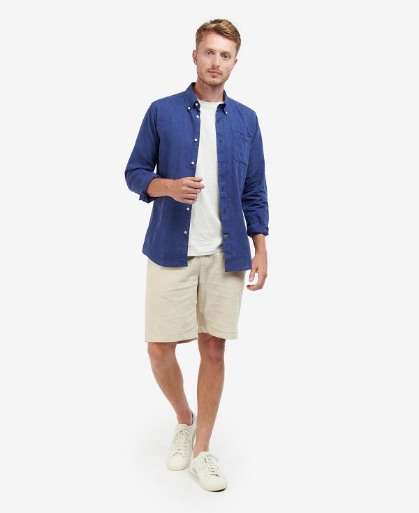 Barbour Nelson Tailored Long-sleeved Shirt Ελιά | BABO87622