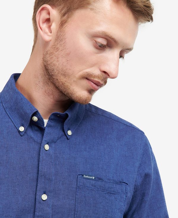 Barbour Nelson Tailored Long-sleeved Shirt Ελιά | BABO87622