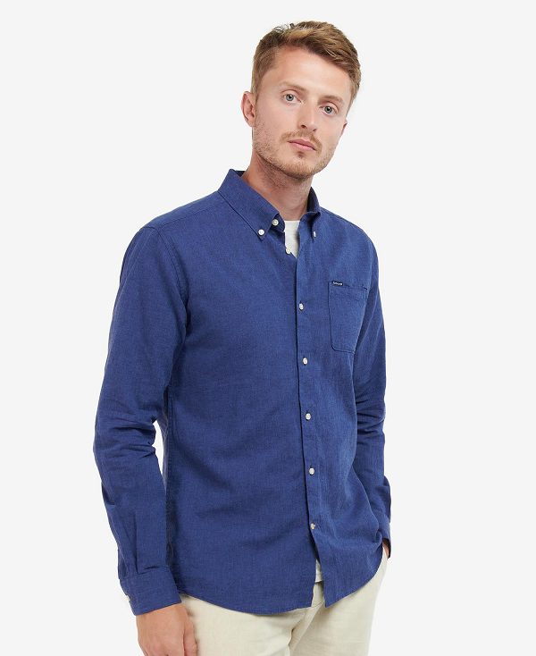 Barbour Nelson Tailored Long-sleeved Shirt Ελιά | BABO87622