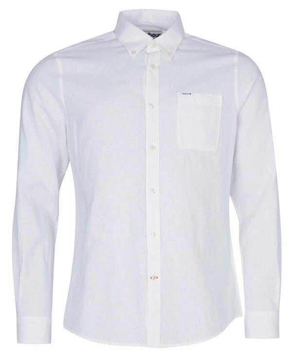 Barbour Nelson Tailored Long-sleeved Shirt ασπρα | BABO87628