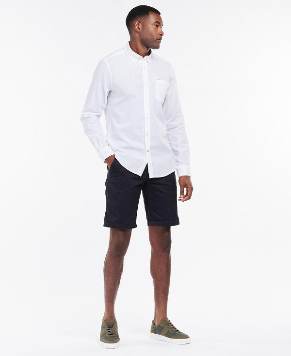 Barbour Nelson Tailored Long-sleeved Shirt ασπρα | BABO87628