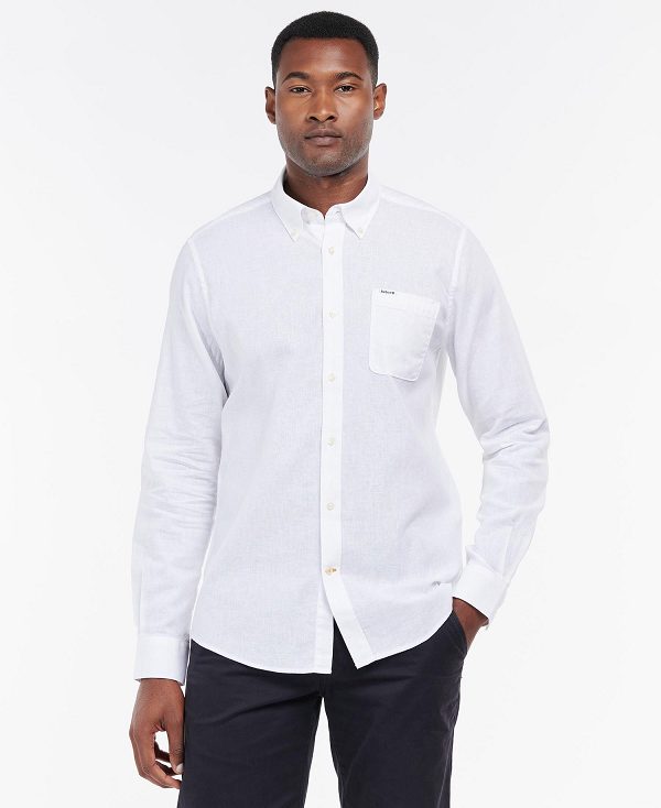 Barbour Nelson Tailored Long-sleeved Shirt ασπρα | BABO87628