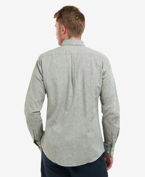 Barbour Nelson Tailored Long-sleeved Shirt Ελιά | BABO87632