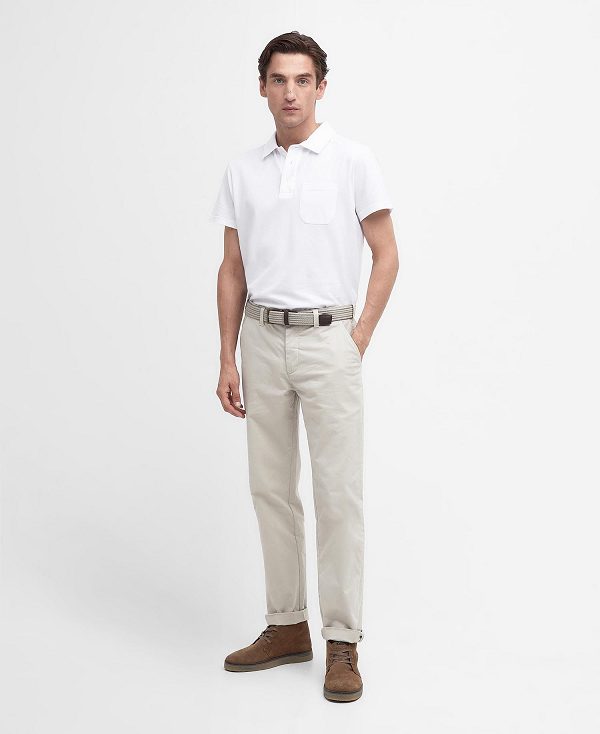 Barbour Neuston Essential Chinos ασπρα | BABO88758
