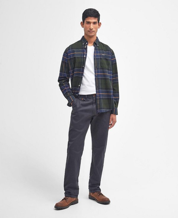 Barbour Neuston Twill Chinos σκούρο πρασινο | BABO88759