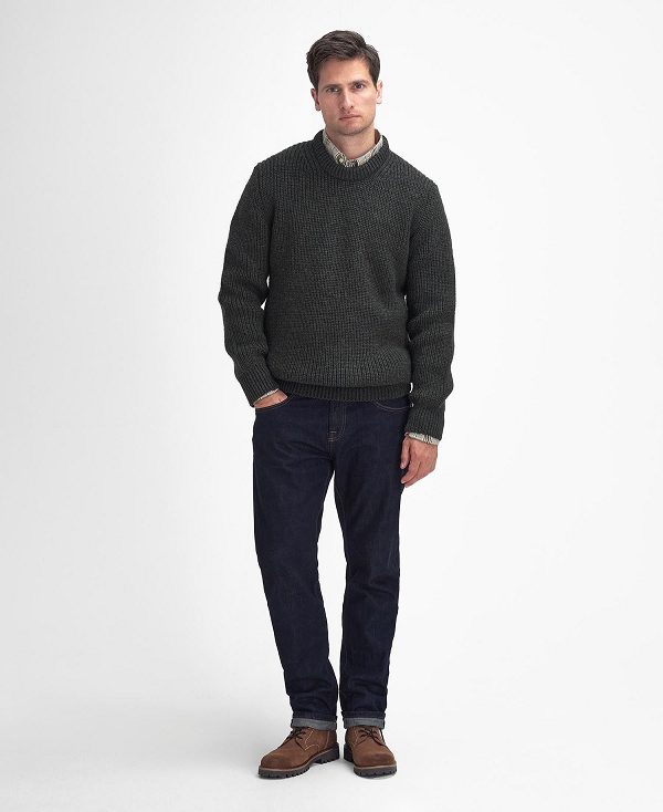 Barbour New Tyne Crew Neck Jumper πρασινο | BABO88666