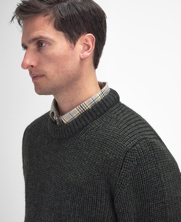 Barbour New Tyne Crew Neck Jumper πρασινο | BABO88666