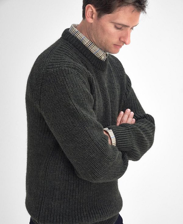 Barbour New Tyne Crew Neck Jumper πρασινο | BABO88666