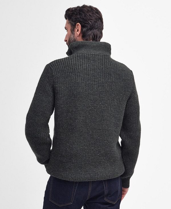 Barbour New Tyne Half Zip Jumper Ελιά | BABO88555