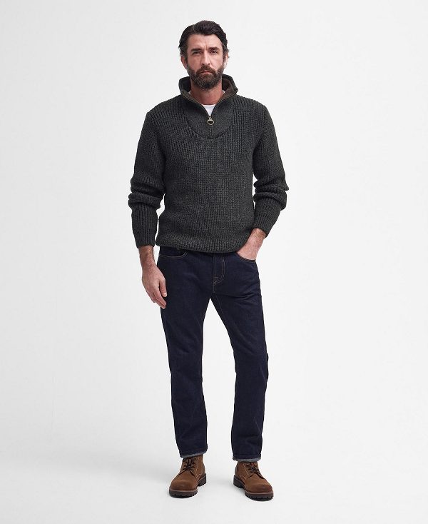 Barbour New Tyne Half Zip Jumper Ελιά | BABO88555