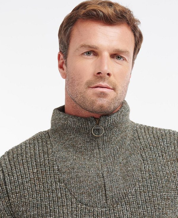 Barbour New Tyne Half Zip Jumper βαθυ γκρι | BABO88562