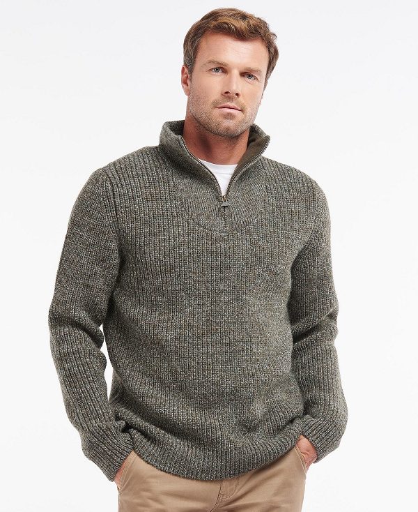 Barbour New Tyne Half Zip Jumper βαθυ γκρι | BABO88562